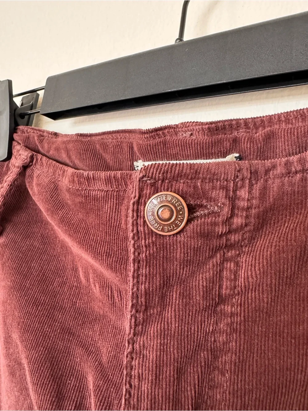 We the Free Size 26 Corduroy Red Brown Flare Pants Boho Indie 70s Southwest - Picture 6 of 8